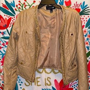 Forever 21 Quilted Leather Chain Jacket